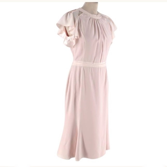 NWOT Altuzarra Claudette Light  Pink Silk Flared Short Sleeve Dress size 4 - Picture 4 of 16